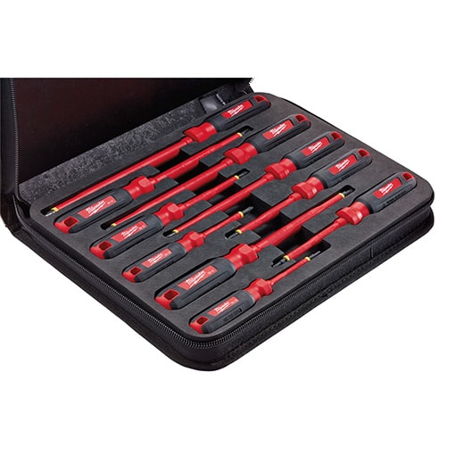 SET SCREWDRIVER 10PC 1000V  INSULATED EVA W/ CASE