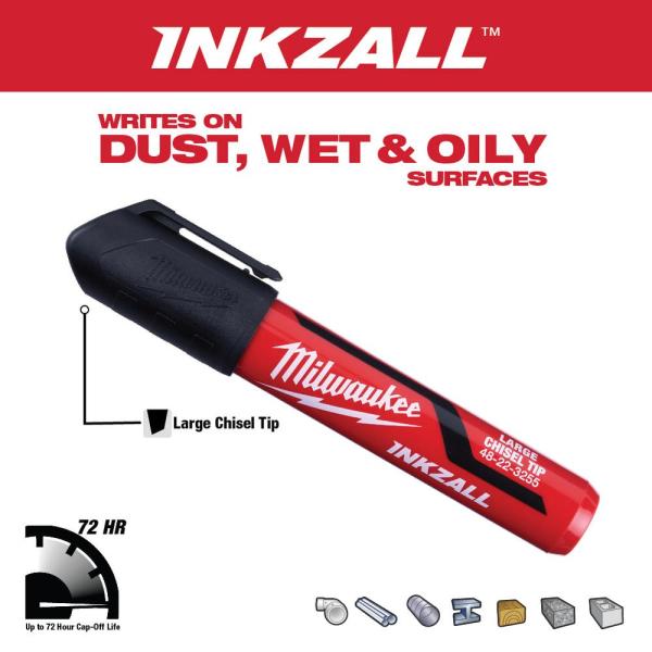 MARKER BLK INKZALL LG CHISEL TIP