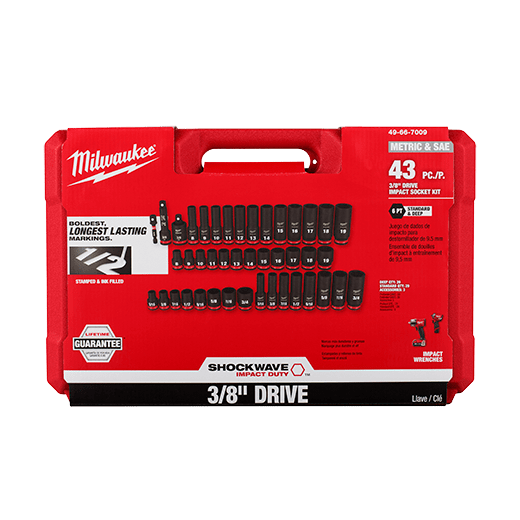 43pcs IMPACT SOCKET SET  SAE/METRIC 5/16-3/4, 8MM-19MM