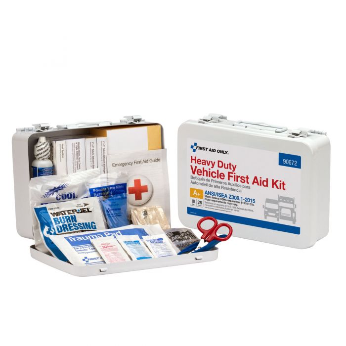 FIRST AID KIT - 25 UNIT-STEEL W/ EYEWASH