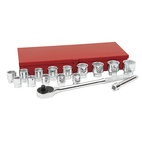 55100H 3/4DR CHR SOCKET SET IN METAL BOX 15/16-2"