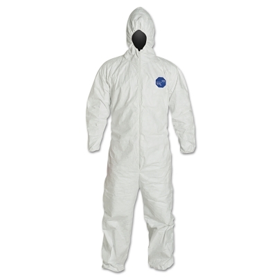 COVERALL TYVEK ELASTIC W/ HOOD  MED 25/CS